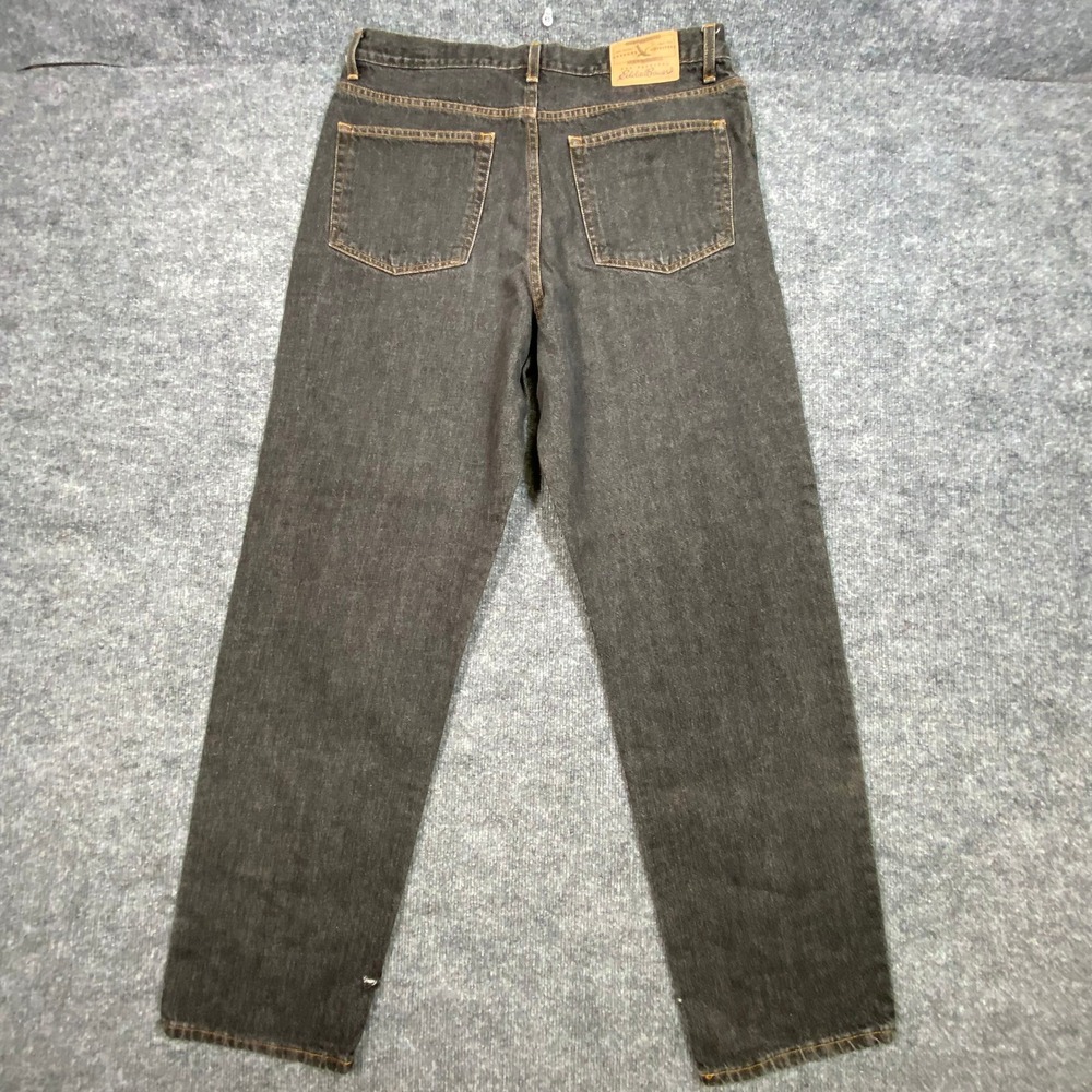Eddie Bauer Mens Relaxed Fit Jeans Dark Gray Cotton Straight Leg 36x34 (36x31)
